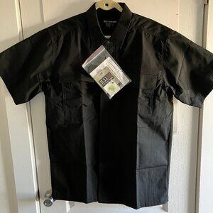 511 TACTICAL Short Sleeve Cotton Shirt Black Heavyweight Size Large NEW